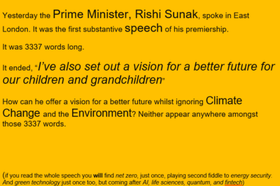 Sunak Jan 2023 speech & Climate Change