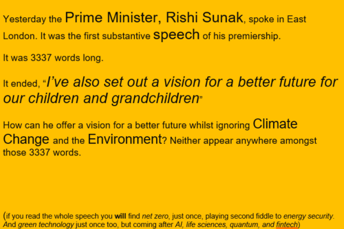 Sunak Jan 2023 speech & Climate Change