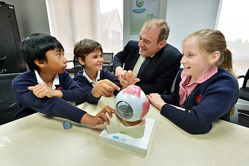 Ed  Davey and pupils